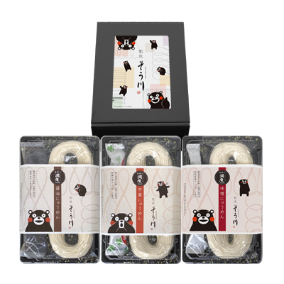 潤生にゅうめんセット3パック入［くまモンパッケージ］（つゆ付き/6食入）の商品イメージ
