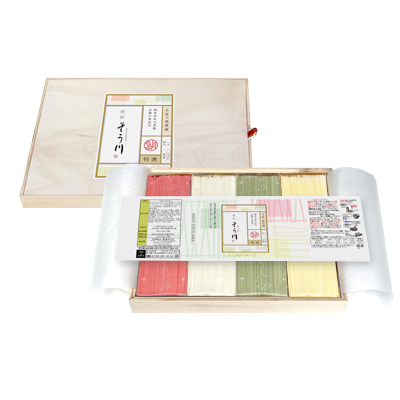 【そうめん祭り】木箱くまもと彩そうめんセット 8袋（つゆなし/8食入）の商品イメージ