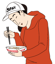ニッポン茶3らーめん浮世絵イラスト